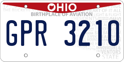 OH license plate GPR3210