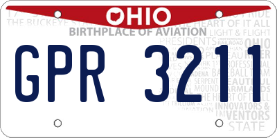 OH license plate GPR3211