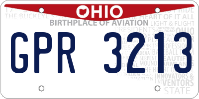 OH license plate GPR3213