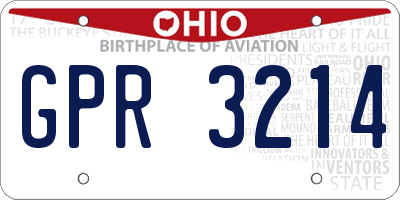 OH license plate GPR3214