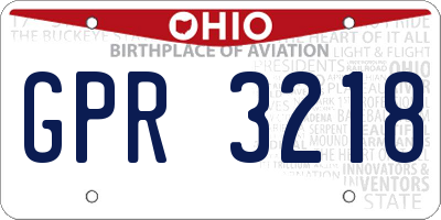 OH license plate GPR3218