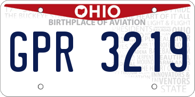 OH license plate GPR3219