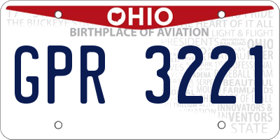 OH license plate GPR3221