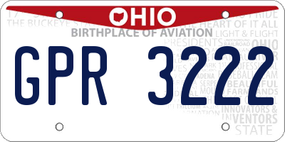 OH license plate GPR3222