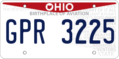 OH license plate GPR3225