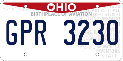 OH license plate GPR3230