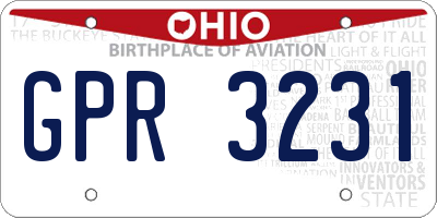 OH license plate GPR3231