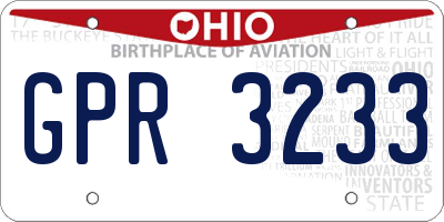 OH license plate GPR3233