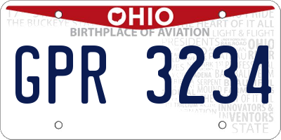 OH license plate GPR3234