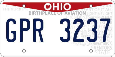 OH license plate GPR3237