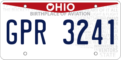 OH license plate GPR3241