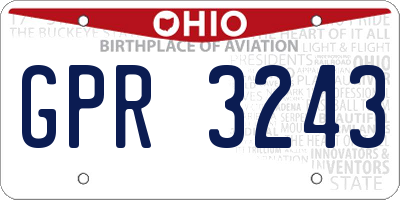 OH license plate GPR3243