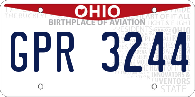 OH license plate GPR3244