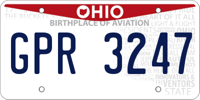 OH license plate GPR3247