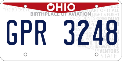 OH license plate GPR3248