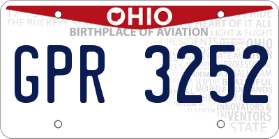 OH license plate GPR3252