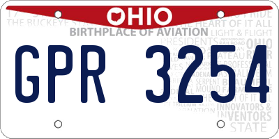 OH license plate GPR3254