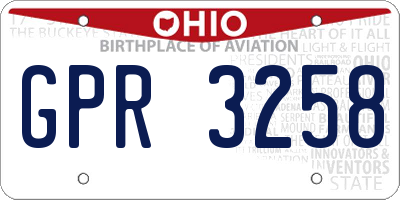 OH license plate GPR3258