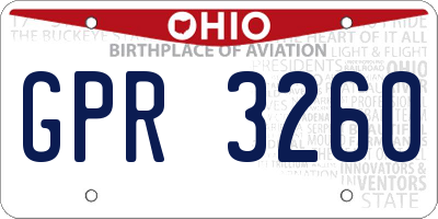 OH license plate GPR3260