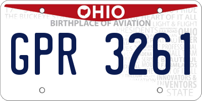 OH license plate GPR3261