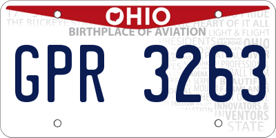 OH license plate GPR3263
