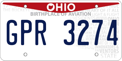 OH license plate GPR3274
