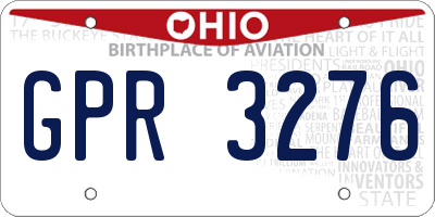 OH license plate GPR3276