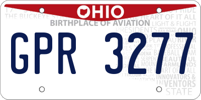 OH license plate GPR3277