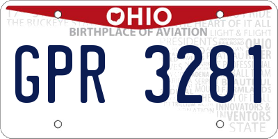 OH license plate GPR3281