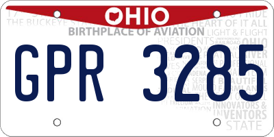 OH license plate GPR3285