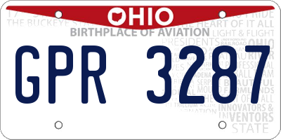 OH license plate GPR3287