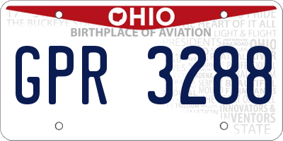 OH license plate GPR3288
