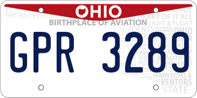OH license plate GPR3289