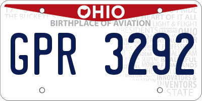OH license plate GPR3292