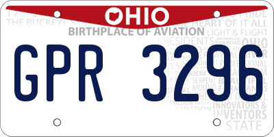 OH license plate GPR3296