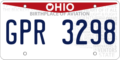 OH license plate GPR3298