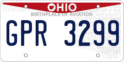 OH license plate GPR3299