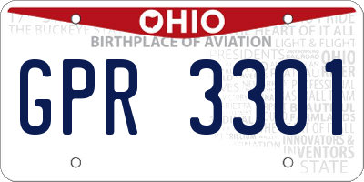 OH license plate GPR3301