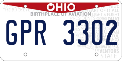 OH license plate GPR3302