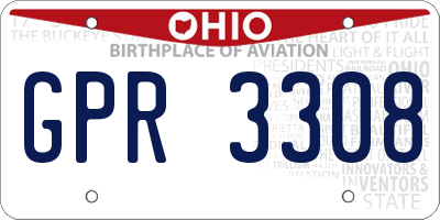 OH license plate GPR3308