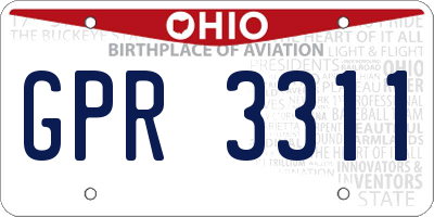 OH license plate GPR3311