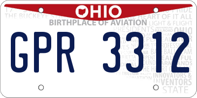 OH license plate GPR3312
