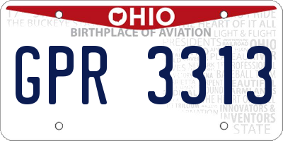 OH license plate GPR3313
