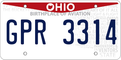 OH license plate GPR3314