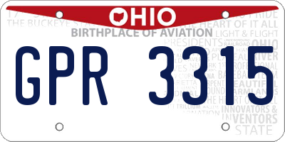 OH license plate GPR3315