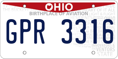 OH license plate GPR3316