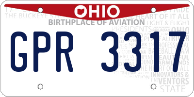 OH license plate GPR3317