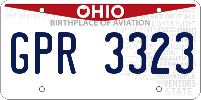 OH license plate GPR3323