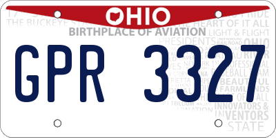 OH license plate GPR3327