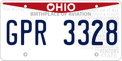 OH license plate GPR3328